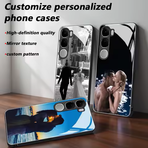 Custom Photo Mirror Glass Phone Case for Vivo Y400/Y21D/Y300/200/Y100/Y39/Y29/Y19/Y36/Y03/Y02/Y01