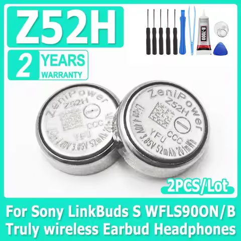 2PCS Z52H For ZeniPower 1240 3.85V Battery For Sony LinkBuds S WFLS900N/B Truly Wireless Earbud Head