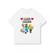 Classic Casual I Love Miners: Minecraft Crew Tee S-Xxxl Cotton Men And Women Round Comfortable T-Shi