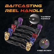 【FT093】 BC Reel Carbon Handle Baitcasting Handle Mesin BC Grip Carbon Fiber Fishing Reel Knob Handle