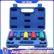 In stoick-Wheel Protector Impact Socket Kit 1/2 Inch Drive Lug Nut Socket Set Kit Color-Coded Protec