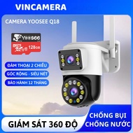 Yoosee Q18 IP Camera 2 EYES VIEW 2 SCREEN at the same time 8.0MPX rotates 360 degrees, color night v