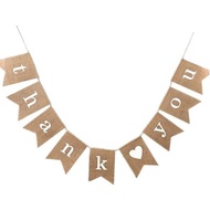 Jute Hessian Burlap thank you Banner Rustic Party Bunting