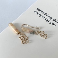 【禮物】天然石小心機 瑪瑙珠管 14k包金耳夾