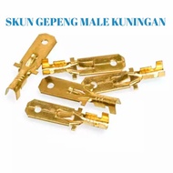 SKUN GEPENG MALE KUNINGAN TERMINAL GEPENG JANTAN 10PCS skun gepeng