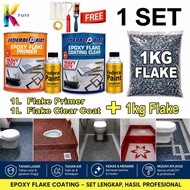 1 set DIY Federal Paint Epoxy Flake Coating ( 1KG FLAKE / 1L WP PRIMER / 1L WP CLEAR COAT )Toilet Wa