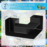Nuanchu 2 Pcs 5.91" Aquarium Underground Tunnel Large ABS Plastic Fish Shrimp Hideout for Aquariums 