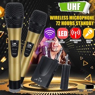 Family UHF Wireless Handheld Microphone DVD PC Mic System + Receiver KTV TV Karaoke