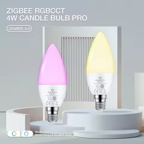 ZigBee 3.0 Gledopto RGB CCT LED Candle Light Bulb 4W E12/E14 Pro Work With Tuya Smart APP Echo Alexa