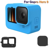 2 in1 For GoPro Hero 9 Black Case Silicone Camera Body Cover +Protective Silicone Lens Cap for Gopro