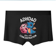 Adhd And D Roll For Concentration Dragon Dice D20 Cute Cartoon Character Mens Boxer Briefs