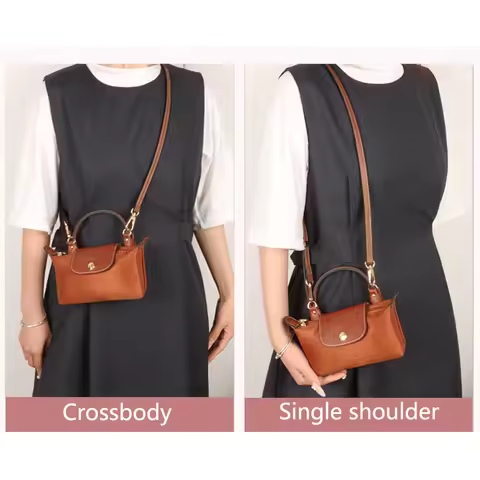 Longchamp Mini Bag Strap 1 Set Bag Strap For Longchamp Mini Punch-free Genuine Leather Shoulder Stra