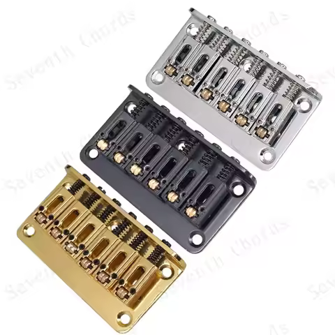 A Set 78MM 6 String Roller Saddle Electric Guitar Bridge Top Load Or Strings Through Body Gold Chrom