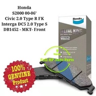 Bendix DB1452MKT Front Brake Pad - H/D S2000/ Civic 2.0 Type R FK/ Integra DC5 2.0 Type S