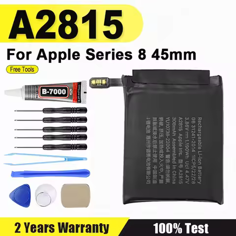 New Battery For Apple Watch Series 8 45mm A2815 Smart Watch Batteries 308mAh battery A2815 + Free To