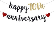 Happy 70th Anniversary Banner,70th Wedding Anniversary Party Bunting Decoration,70th Birthday, 70th 