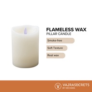 Flameless Wax Pillar Candle (Ivory)