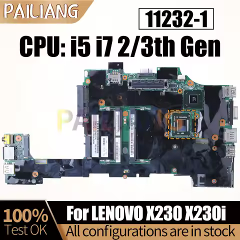 For LENOVO X230 X230i Notebook Mainboard 11232-1 i5 i7 2/3th 04W0688 04W0676 04X4542 Laptop Motherbo