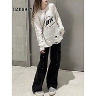 DaDuHey New American Style Retro Jeans Loose Straight Harem Pants plus Size Fashion Casual Cargo Pan