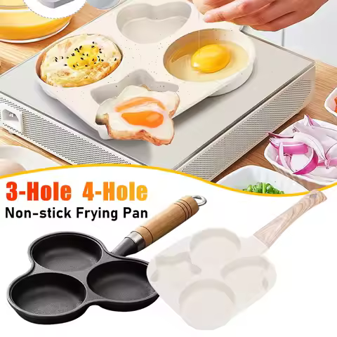 3 4 Hole Thickened Nonstick Egg Omelette Grilled Steak Cooking Pan Hamburger Bread Breakfast Maker I