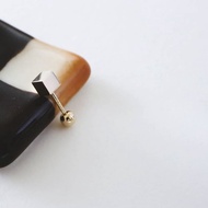 轉珠 14K 黃K金 立體方形耳環 鎖珠耳環 純K金耳環 可戴洗澡