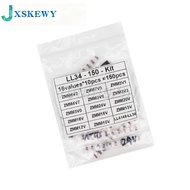 150pcs LL34 1/2W SMD Zener Diode Assorted Kit 0.5W 3V - 24V LL4148 15Values Each 10pcs DIY Sample Pa