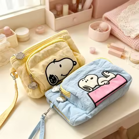 Snoopy Cartoon Makeup Bag Cute Japanese-style Cosmetic Storage Bag Portable Travel Pouch Girls' Gift