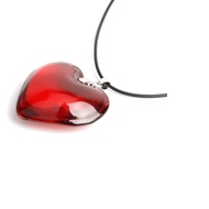 43mm Love Heart Glass Crystal Bead Lover Girl Gift Red Pendant Necklaces necklace women collier femme lancuszki Choker bijoux
