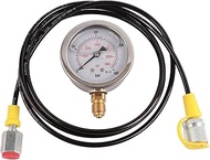 Hydraulic Hose Test Point Coupling, Leakproof Hydraulic Pressure Test Kit with Pressure Gauges Low F