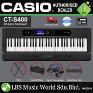 Casio CT-S400 61 Key Ultra Portable Arranger Keyboard Midi and Bluetooth Capability  - Black (CTS400