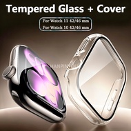 Watch Tempered Glass+Cover For Apple Watch Case S11 46mm 42mm S10 46mm 42mm Screen Protector Apple W