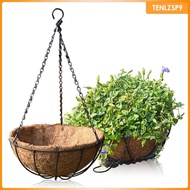 [tenlzsp9] Hanging Coconut Coir Husk Flower Pot - Decorative Iron Basket Flower Planter indoor e outdoor Hanging Plant Pot Flower Holder