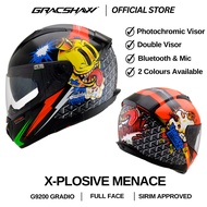 (Full Face Helmet) Gracshaw Grandio G9200 EXPLOSIVE Series Double Visor With Photochromic Visor for 