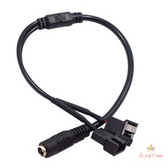[AuraYuer] DC 5521 to 4Pin PWM 4 Pin 2 Way Computer PC Router Fan Power Adapter Cable 12V New