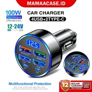 Car Charger 6 Port 100W Fast Charging 100W LCD Safe high Speed Car Charger Fast Charging