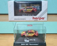 1:87 Herpa DTC '96 BMW 320i #36 "NEUMEISTER" 1/87 HO 德國制造 1996年德國房車賽 36號車 紅黃色塑膠 汽車模型 與 Preiser / RIE