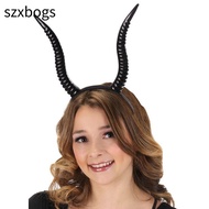 SZXBOGS Antelope Horn Headpiece, Black Witch Headdress Devil Horn Headpiece,  Devil Queen Demon Shee