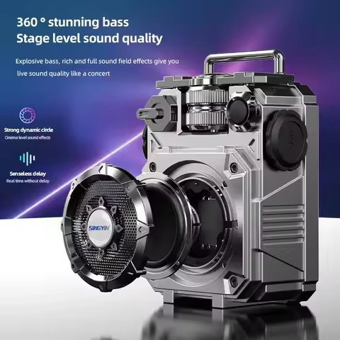 Mini Mecha Style Bluetooth Speaker Portable Subwoofer Creative Super Bass TF Card Insertion Cool Mus