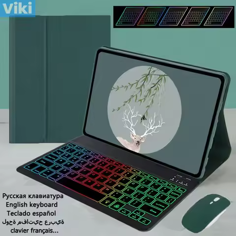 Rainbow Backlit Wireless Keyboard for Huawei Matepad SE 10 4 Case 2023 Stand for Huawei Matepad SE A