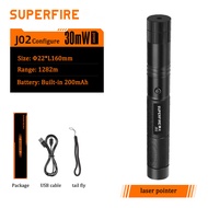 SUPERFIRE J02 Green Laser Torchlight Rechargeable Laser Pointer Aluminum Alloy Torchlight Super Brig