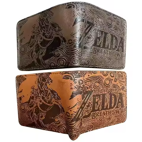 Anime Legend of Zelda Link Zelda Embossed Short PU Wallet Coin Purse Student Fashion Personality Zer
