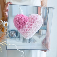 ของขวัญดอกไม้นิรันดร์สำเร็จรูปกระจกอะคริลิคกุหลาบกล่องของขวัญขอบคุณของขวัญ