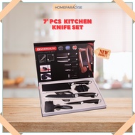 myHP -  Set Pisau Dapur Sharp Knife Kitchen Cleaver Slicing Chef Knife 7Pcs Gift Set (Knife + Peeler