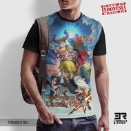 Nanatsu no Taizai 7DEADLY SQ ANIME PICTURE PRINTING T-SHIRT - MANGA Seven Deadly Sins 7 BIG Sins DIS