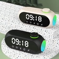 S18 Bluetooth 5.0 Speaker with 360° Surround Sound, RGB Dynamic Lighting, Dual Alarm Clock, FM Radio