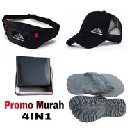 promo murah sandal japit pria dan tas topi/paket sendal cowok tas selempang topi dompet
