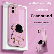 Casing OPPO A38 A18 A78 A77 A77s A57 4G 5G luxury texture creative astronaut bracket men and women mobile phone Case Cover
