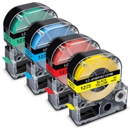 Pristar Compatible Label Tape Replacement for Epson 12mm 1/2" Color Tapes LK-4RBP LK-4YBP LK-4LBP LK