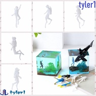 TYLER1 Micro Landscape Diver Model, Unpainted 3D Diver Action Figures Model, Diver Filled Model Whit