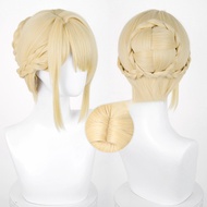 Zenless Zone Zero Evelyn Chevalier Cosplay Wig with Bun Heat Resistant Synthetic Hair